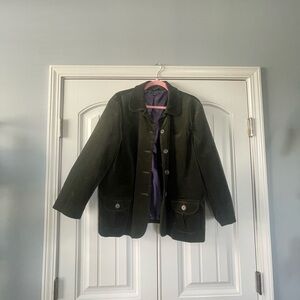 Lands' End Forest Green Velvet Blazer XL 18-20